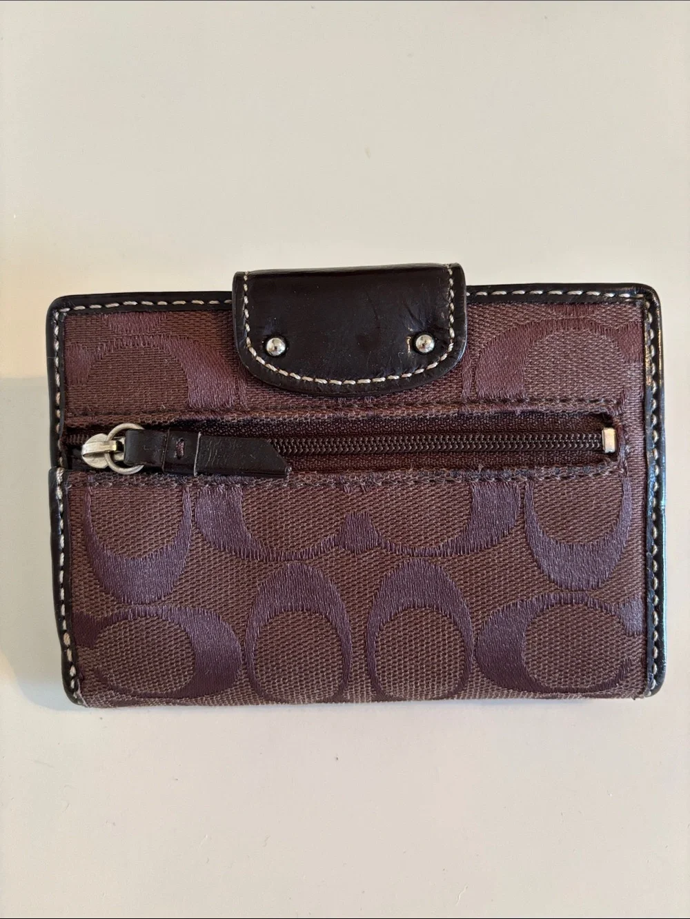 Coach Signature Jacquard Wallet in Deep Brown - Picture 2 of 6